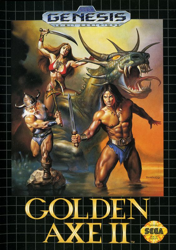 Golden Axe II box art for Sega Genesis